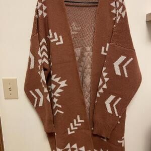 Women's Brown and Orange Cardigan